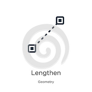 Lengthen icon vector. Trendy flat lengthen icon from geometry collection isolated on white background. Vector illustration can be