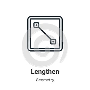 Lengthen outline vector icon. Thin line black lengthen icon, flat vector simple element illustration from editable geometry