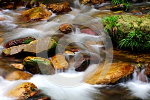 By lengthening the exposure time, the water is photographed like a cloud.