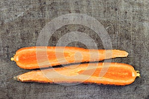 Lengthwise cut winter carrot