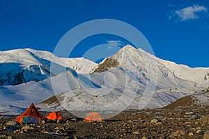 Lenin or Ibn Sina Avicenna Peak base camp tents