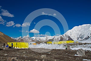 Lenin or Ibn Sina Avicenna Peak base camp tents