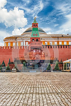 Lenin's Mausoleum, iconic landmark in Red Square, Moscow, Russia