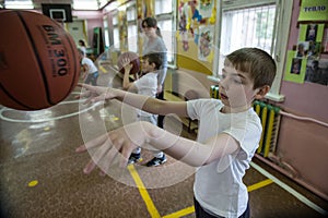 Lesson of physical education of children of elementary grades in