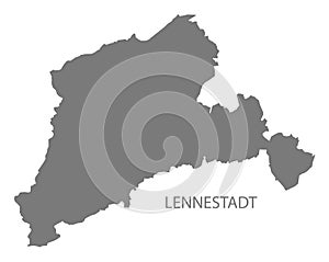 Lennestadt German city map grey illustration silhouette shape