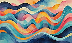 abstract watercolor waves background