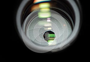 Lens aperture closeup