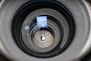 Lens aperture closeup