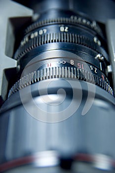 Lens aperture scale