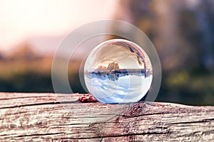 Lens ball in nature photo
