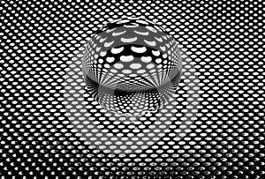 Lens ball with pattern from lights