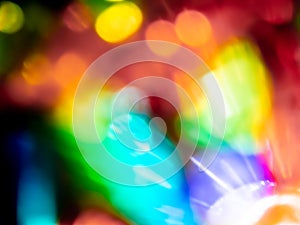 Lens flare effect with sunlight rays. Colorful lens flare bokeh with light rays