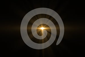 Lens flare isolated in black