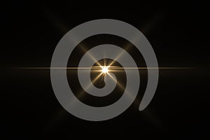 Lens flare isolated in black