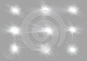 Lens flares, glare, star, sunlight white, bokeh