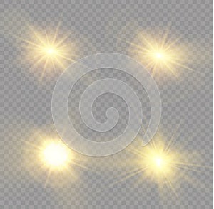 Lens flares, glare, star, sunlight yellow, bokeh