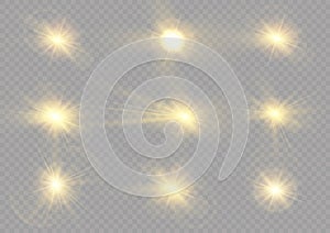 Lens flares, glare, star, sunlight yellow, bokeh