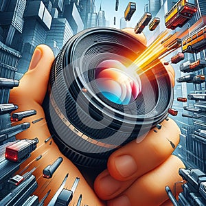 8 49 Lens fo cus A visual effect that emphasi zes or b lurs certain