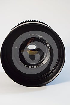 The lens that lies on a light background.