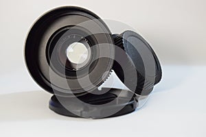 The lens that lies on a light background.