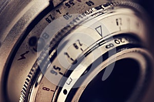 Lens of an old camera