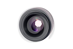 The lens is on a white background. Isolated image