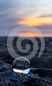 Lense ball in beach