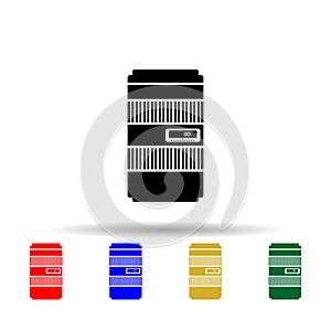 Lenses multi color style icon. Simple glyph, flat vector of equipment photography icons for ui and ux, website or mobile