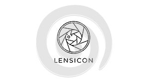 Lensicon camera lens logo design