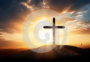 Lent season cross background design, holy week, good friday, palm sunday, easter