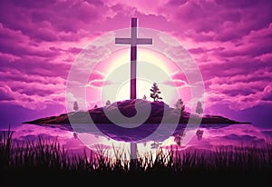 Lent season cross background design, holy week, good friday, palm sunday, easter