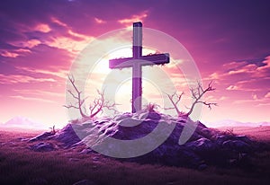 Lent season cross background design, holy week, good friday, palm sunday, easter