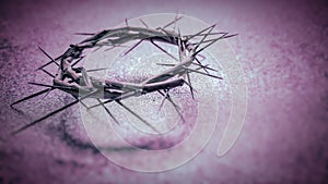 Lent Season,Holy Week and Good Friday concepts - the image crown of thorns in purple vintage background