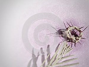 Lent Season,Holy Week and Good Friday concepts - image of crown of thorns in vintage background