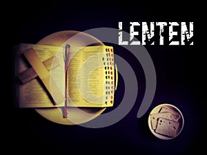 Lent Season,Holy Week and Good Friday concepts - word LENTEN in vintage background. Stock photo.