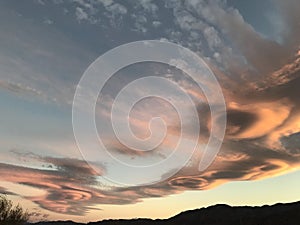 Lenticular Cloud Formation at Sunset