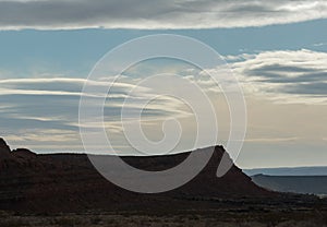 Lenticular clouds above a mesa