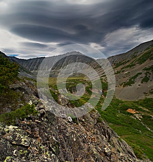 Lenticular clouds in the mountains