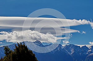 Lenticular clouds near Queenstown, New Zealand