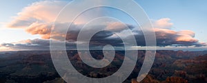 Lenticular clouds over Grand Canyon