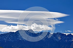 Lenticular clouds near Queenstown, New Zealand