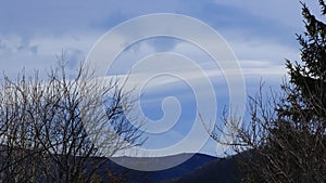 Lenticular clouds in sky in Pyrenees