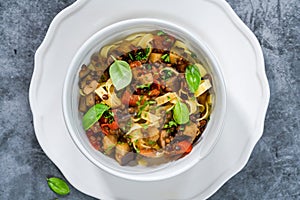 Lentil and aubergine ragu