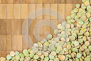 Lentil on a cork surface