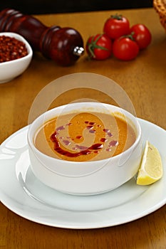 Lentil cream soup