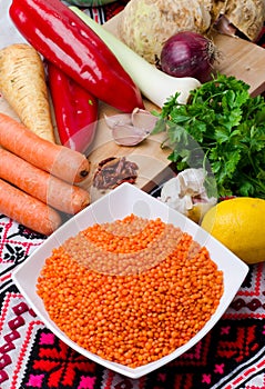 Lentil cream soup ingredients