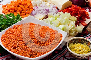 Lentil cream soup ingredients