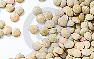 Lentil grains background. photo