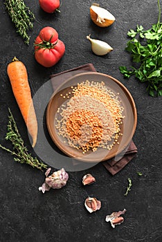 Lentil soup ingredients