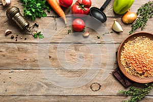 Lentil soup ingredients